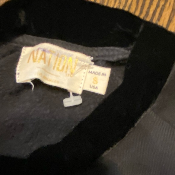 Nation Black Sweater With Velvet Tie Around The Neck Size Small NYE Holiday B5 - Picture 3 of 3